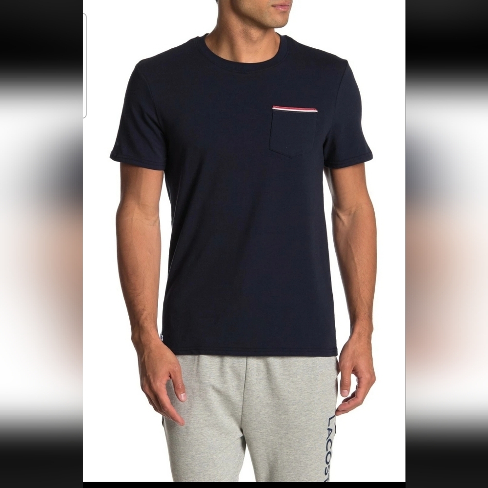 Lacoste Men's Navy T-Shirt with Pocket Detail